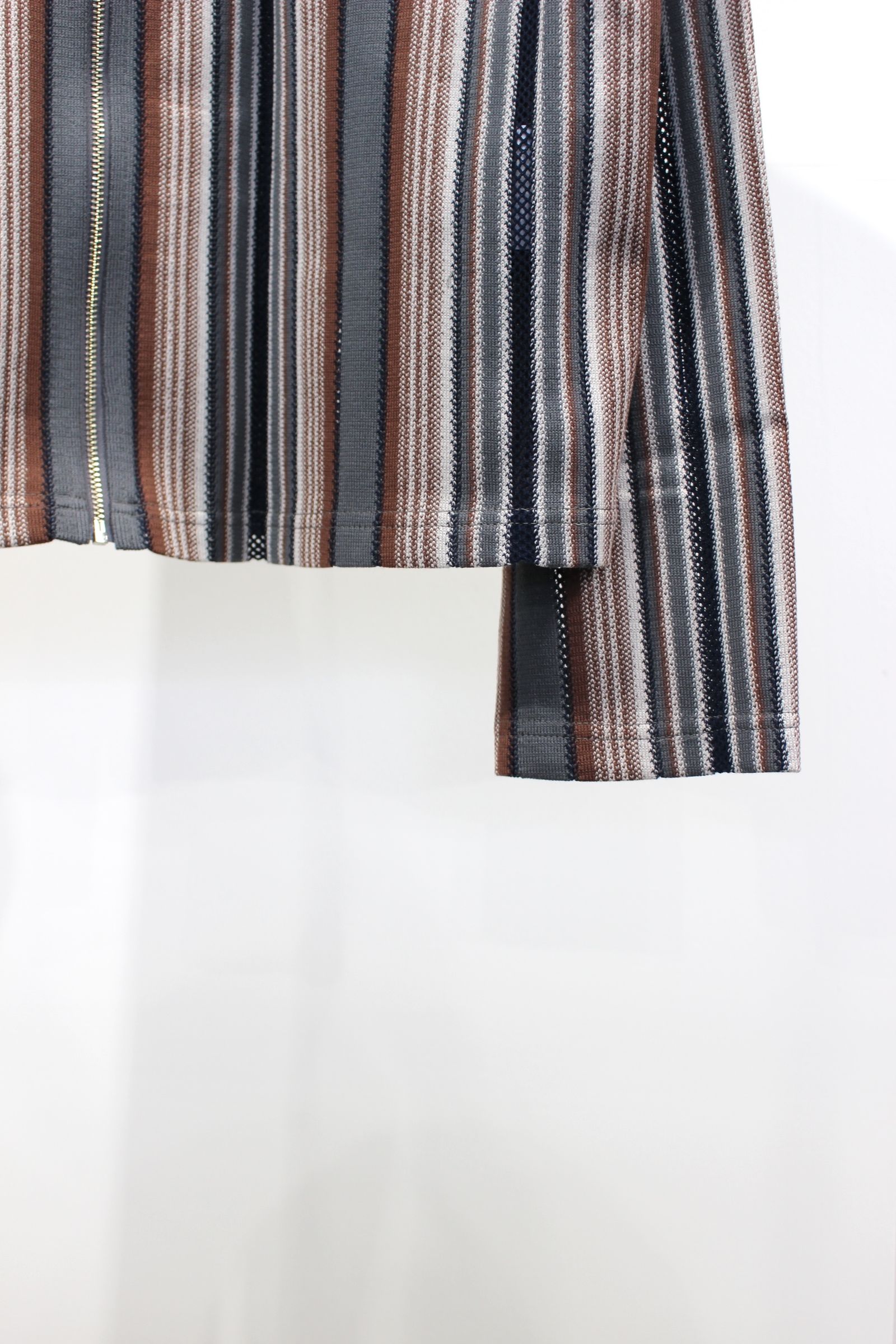 STRIPE SHIRT CARDIGAN/シャツカーディガン/ブラウン