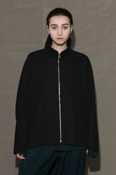 HARUTO PROCESSED WOOL ZIP BLOUSON/BLACK