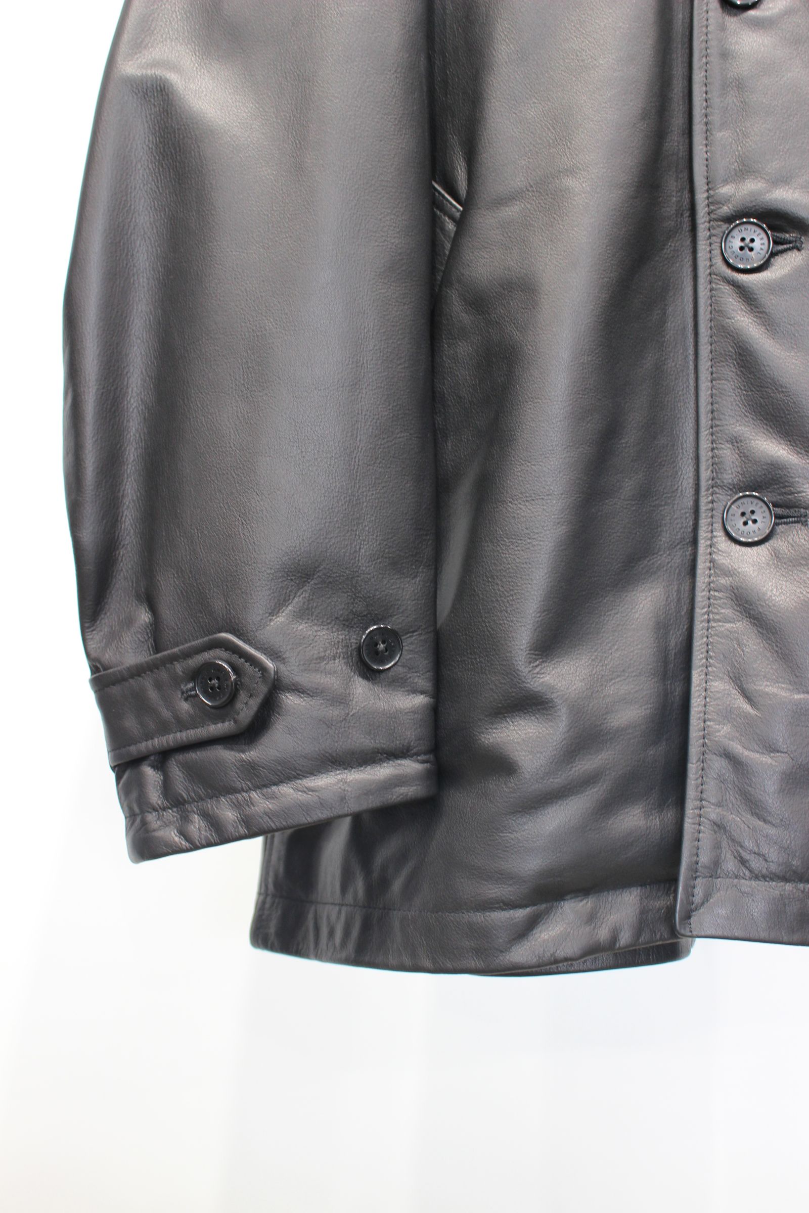 LEATHER CAR COAT | BLACK | レザーコート