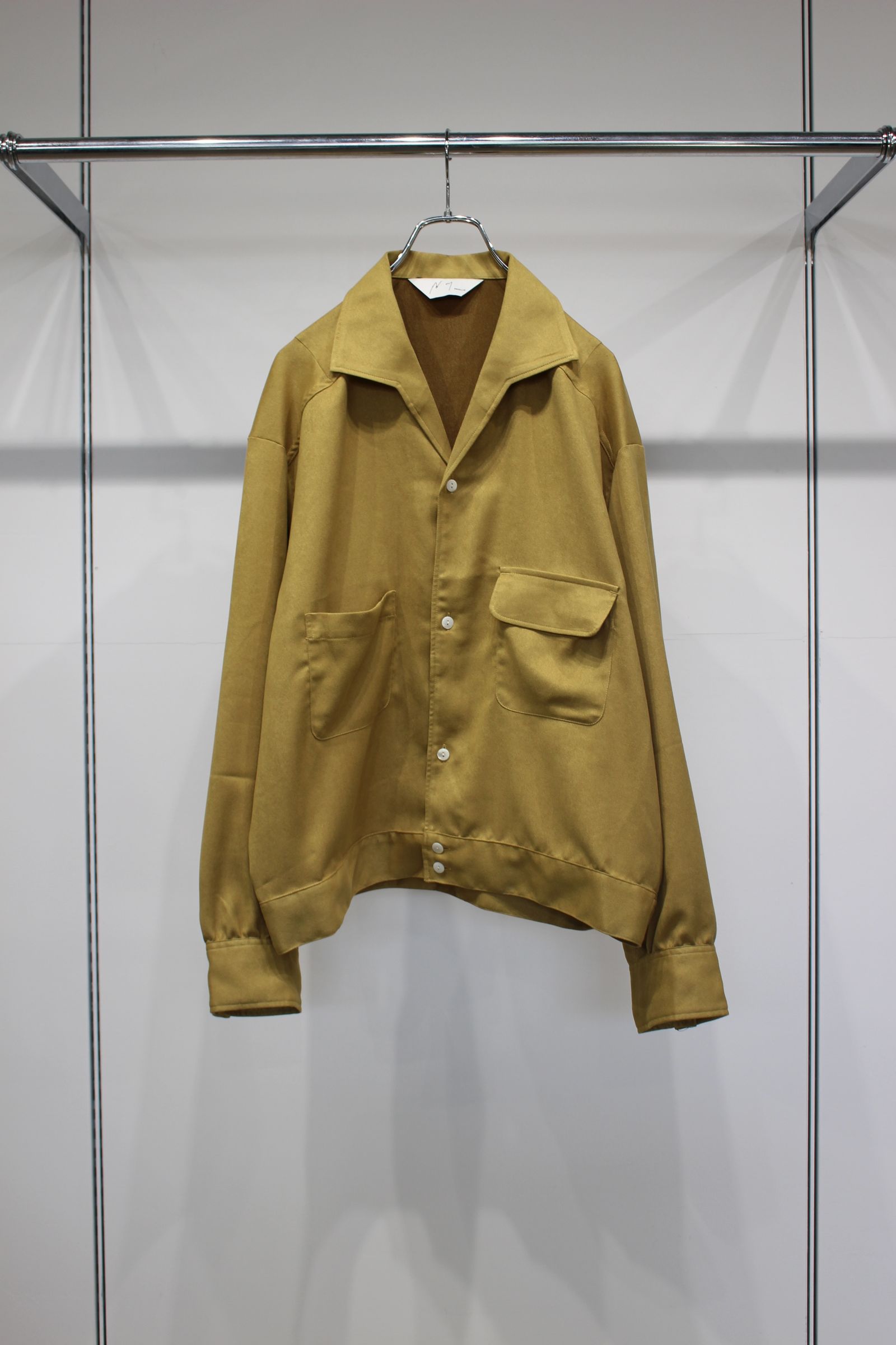 VEGAN SUEDE OPEN COLLAR SHIRT | YELLOW | シャツジャケット