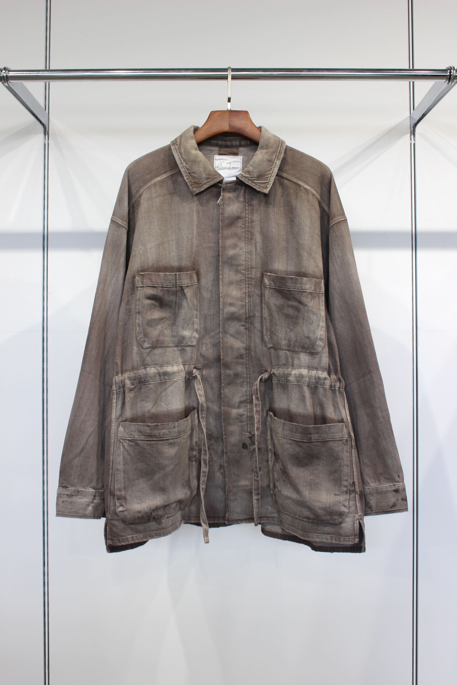 ANCELLM - AGING DENIM SHIRT JACKET | BROWN | ジャケット ANCELLM - AGING DENIM SHIRT JACKET | BROWN | ジャケット
