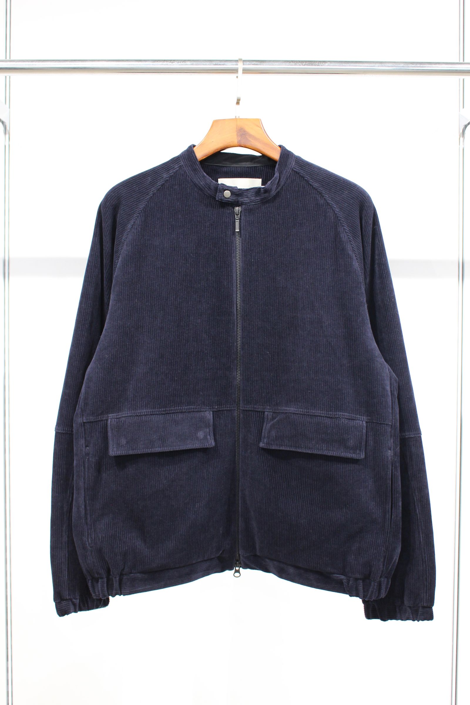 CURLY - KNIT CORDUROY ZIP-UP BLOUSON/NAVY | NapsNote