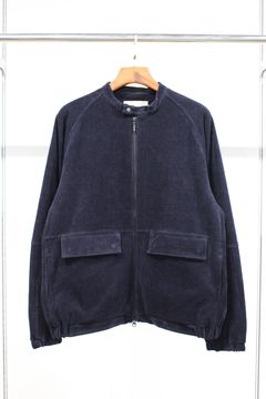 KNIT CORDUROY ZIP-UP BLOUSON/NAVY