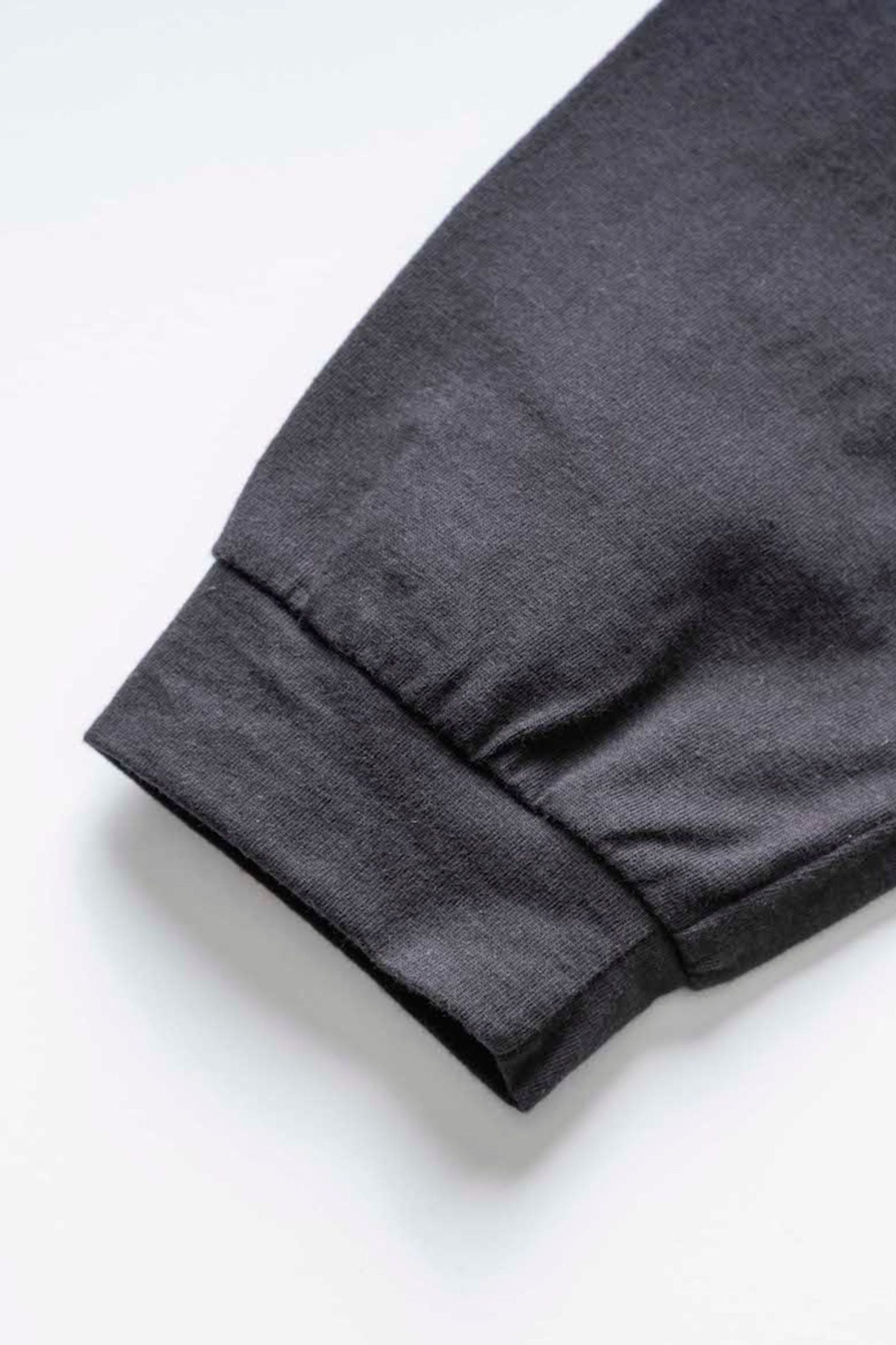 CASHMERE BLENDED MOCK NECK L/S TEE/BLACK