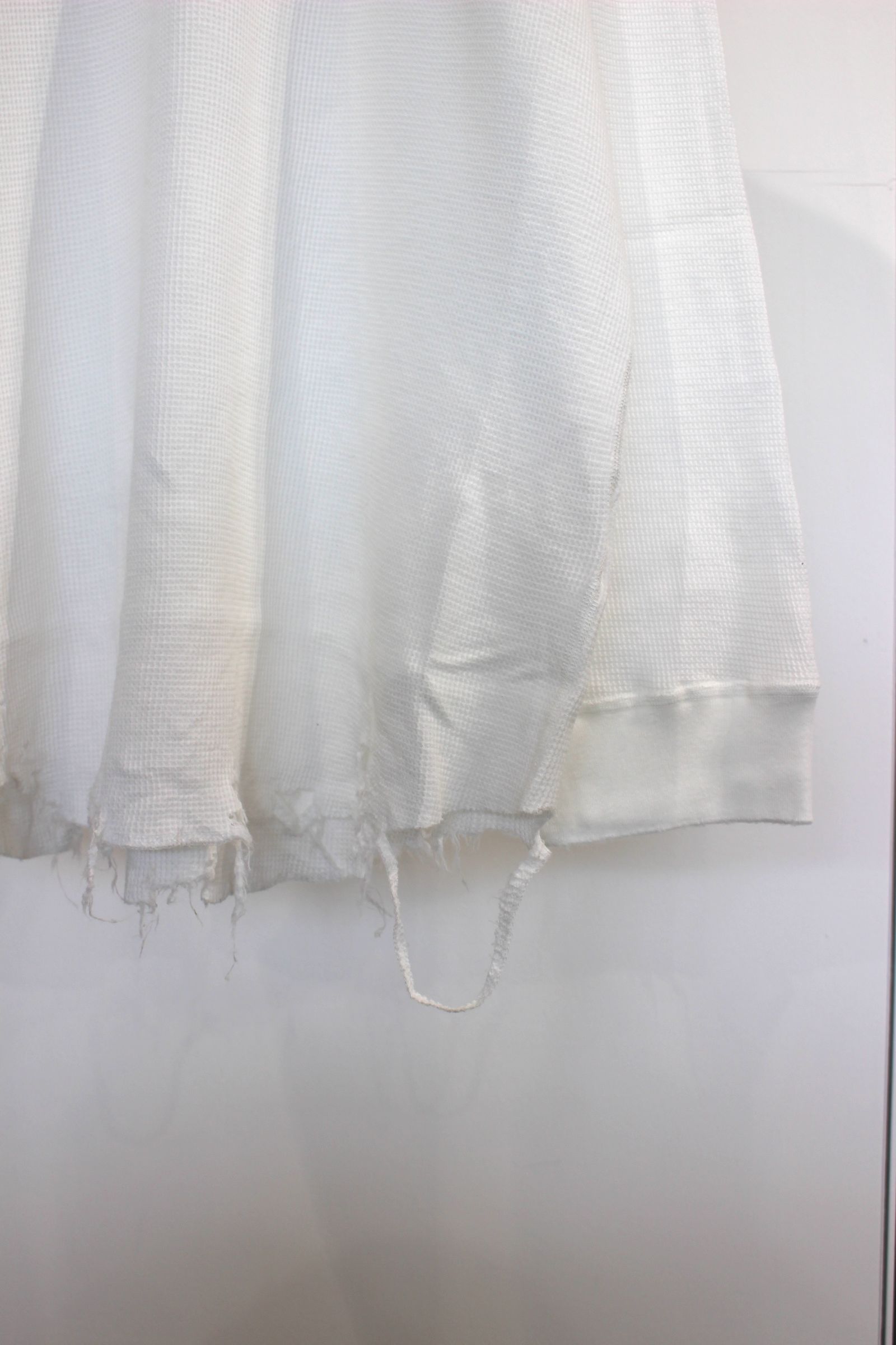 DAMAGE WAFFLE CREW LS T-SHIRT | WHITE | カットソー