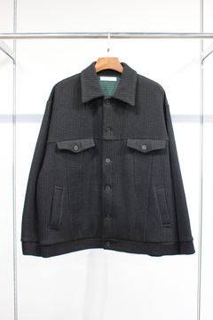 WOOL RIB JACKET/BLACK