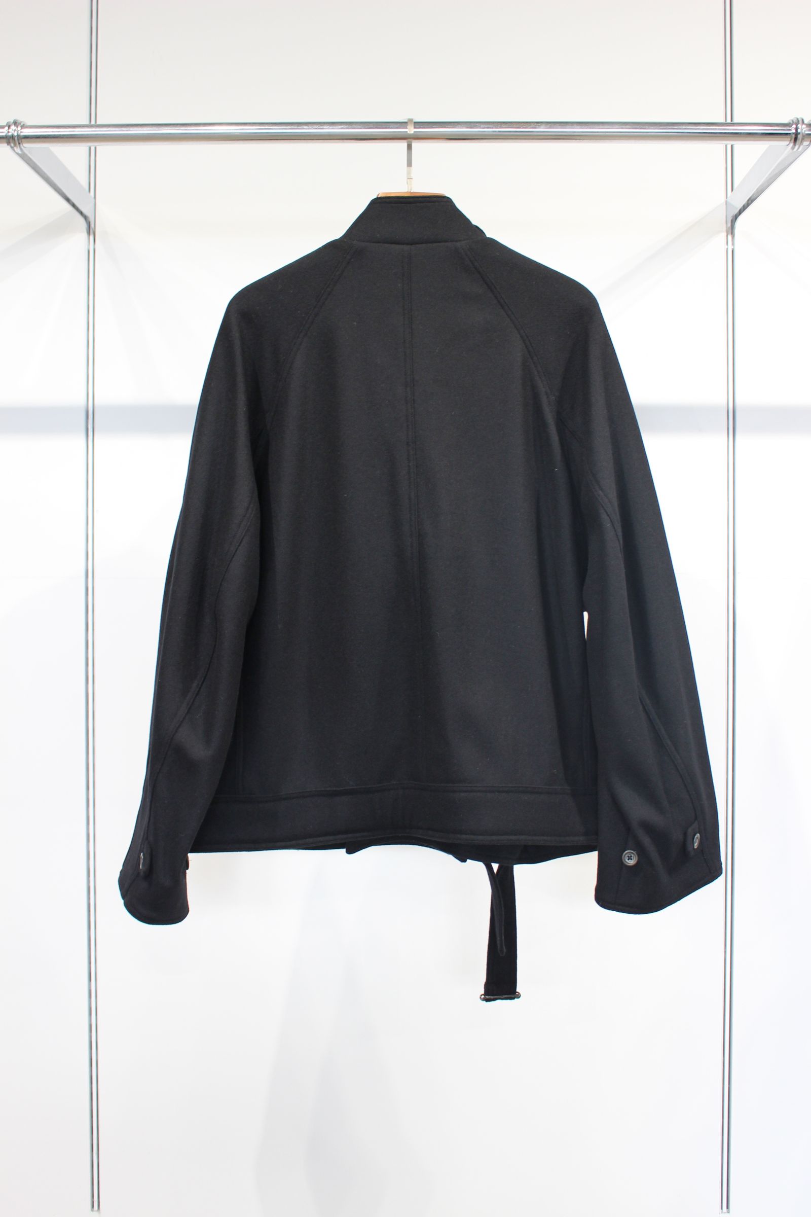 MELTON FABRIC MOTORCYCLE JACKET | BLACK | アウター