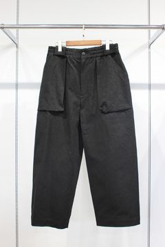 SUN DRYING LIGHT HAND TWIL Wide Tapered Easy Pants | BLACK | ワイドテーパードパンツ