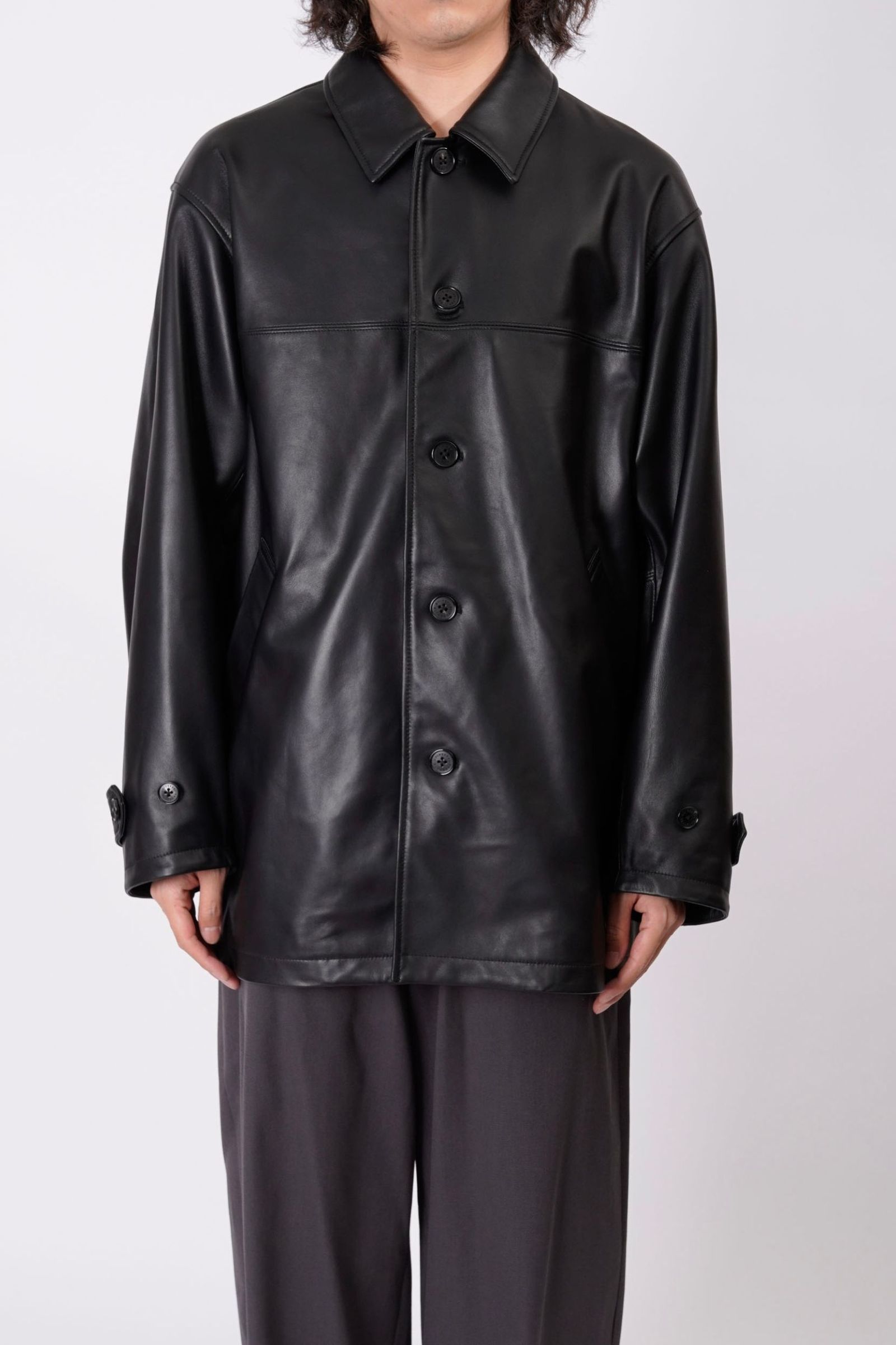 【日本入手困難】セリーヌ CARCOAT IN SOFT LAMBSKIN コート CELINE - セリーヌ コート トレンチコート 金ボタン コットン