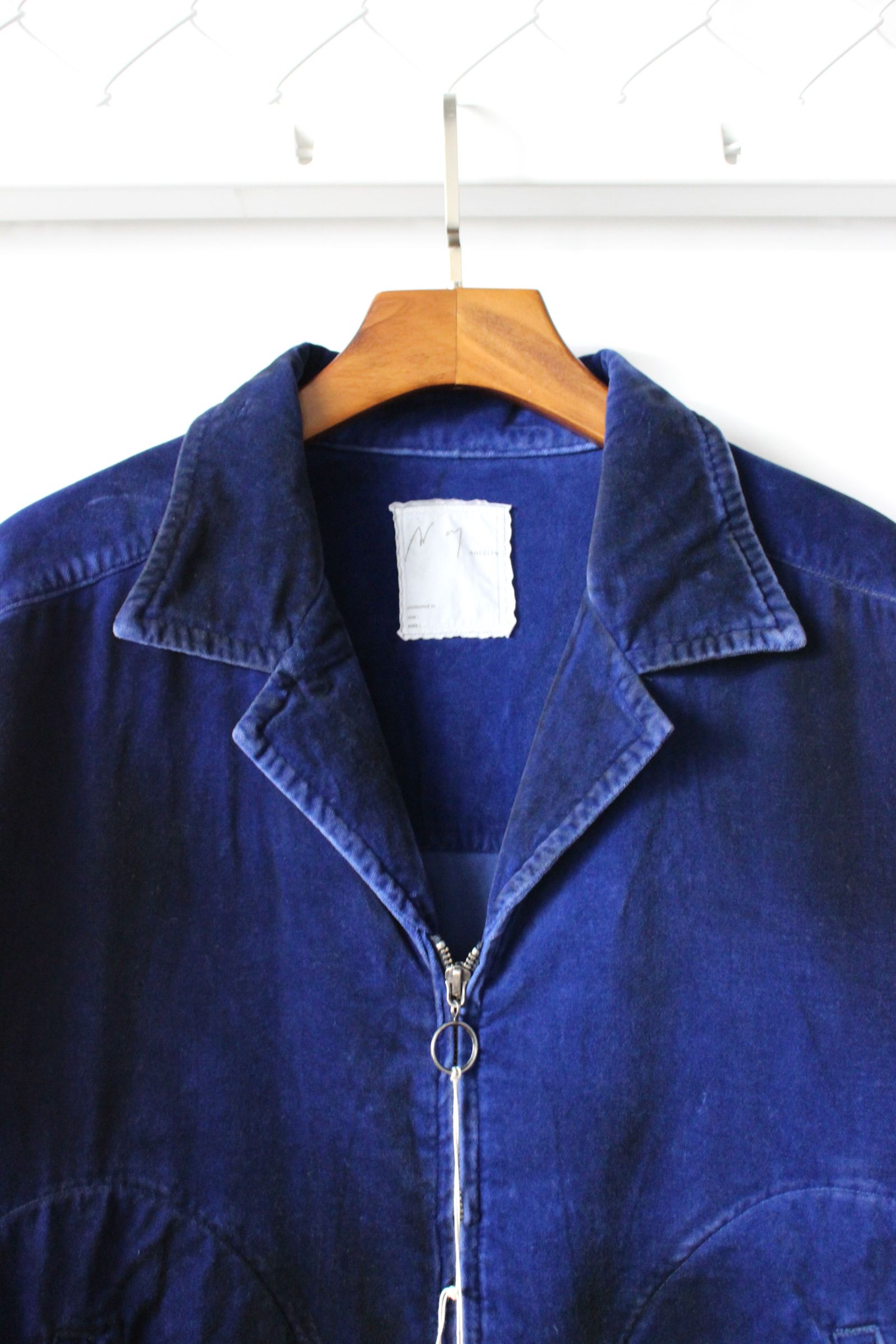 ANCELLM - C/VELVET ZIPUP JACKET/NAVY | NapsNote