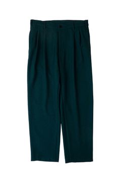 [ラスト1点] 2TUCK EASY TROUSERS | D.GREEN | スラックス