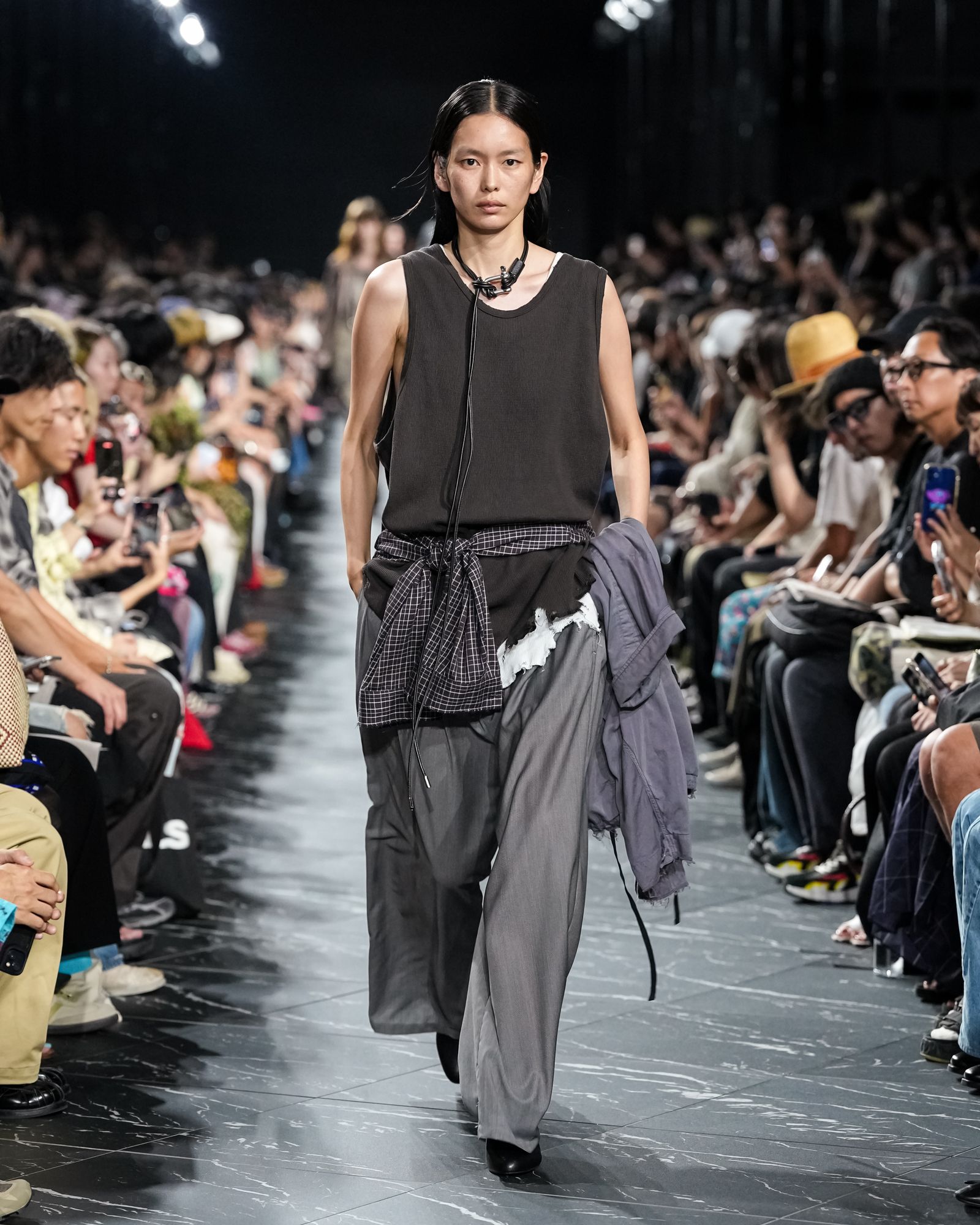 [ラスト1点] BELTED WOOL SLACKS | GRAY | スラックス