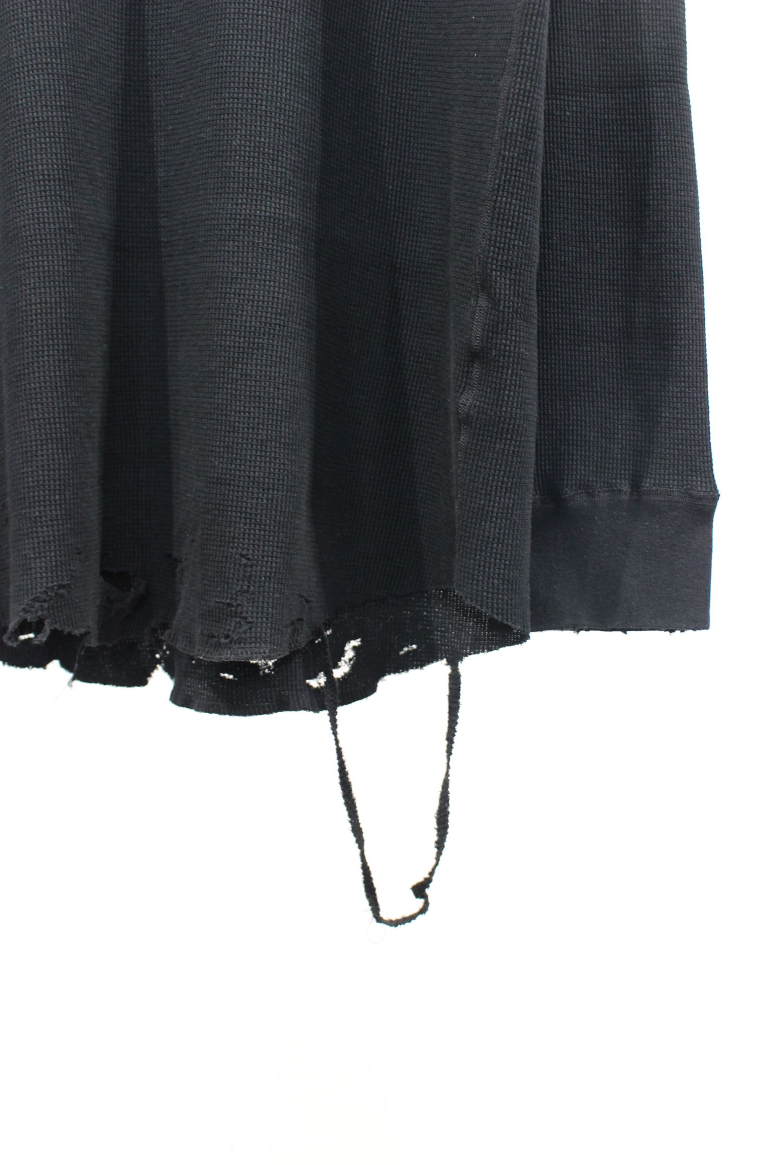 DAMAGE WAFFLE CREW LS T-SHIRT/BLACK