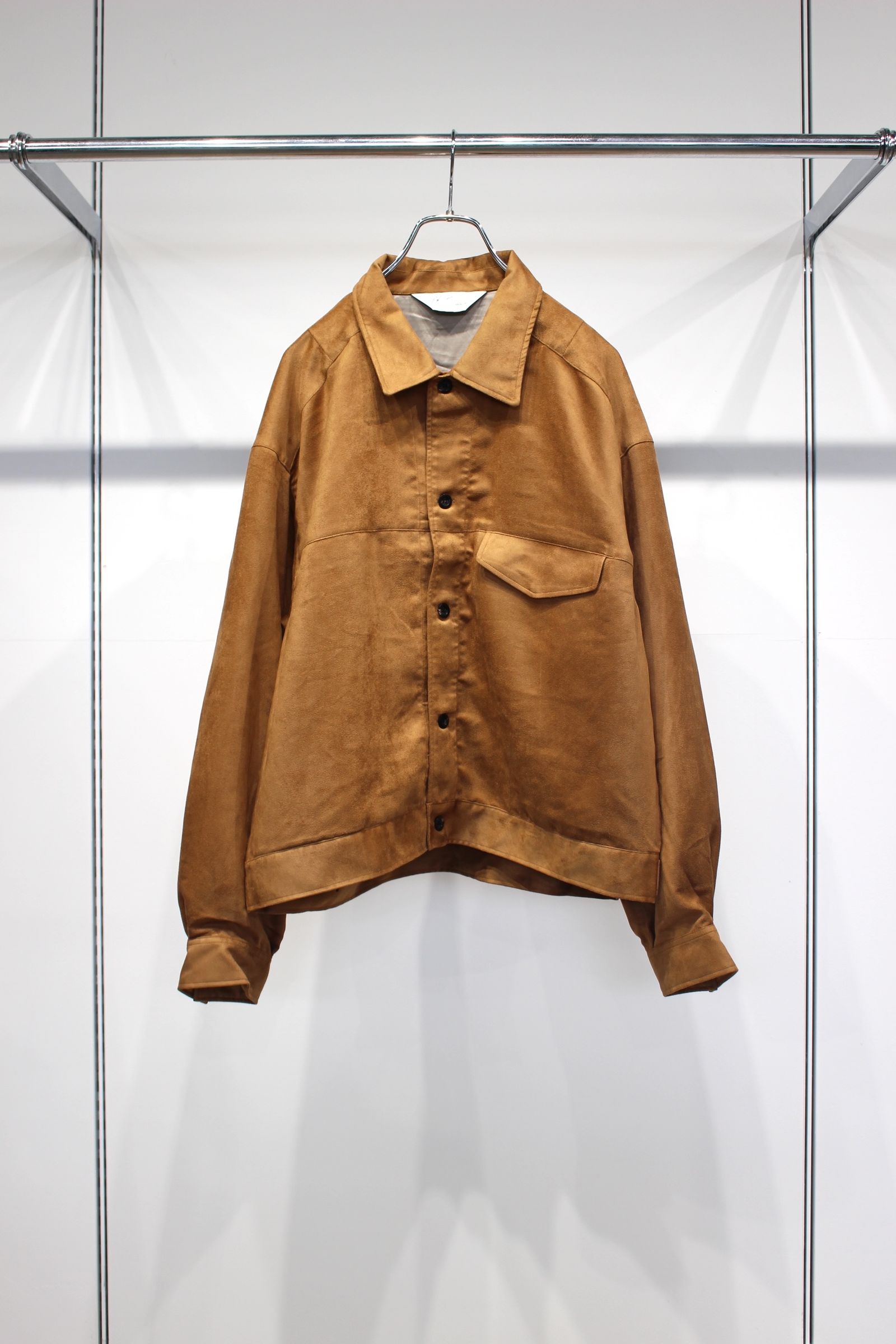 トップス ANCELLM VEGAN SUEDE SHIRT JACKET ANCELLM - VEGAN SUEDE WORK SHIRT BLOUSON | BROWN | ライト