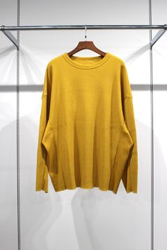 WAFFLE LONG SLEEVE PULLOVER | YELLOW | カットソー