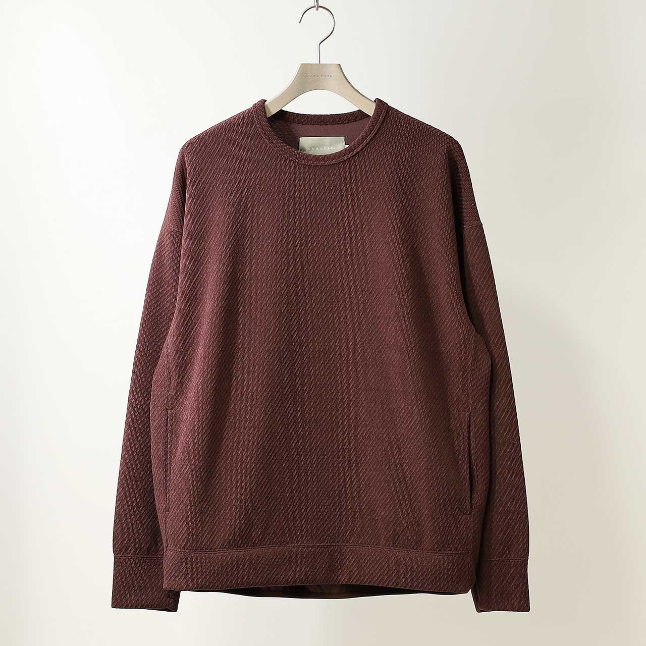 MOLLE YARN TWILL KNIT P/O | BORDEAUX | クルーネックプルオーバー
