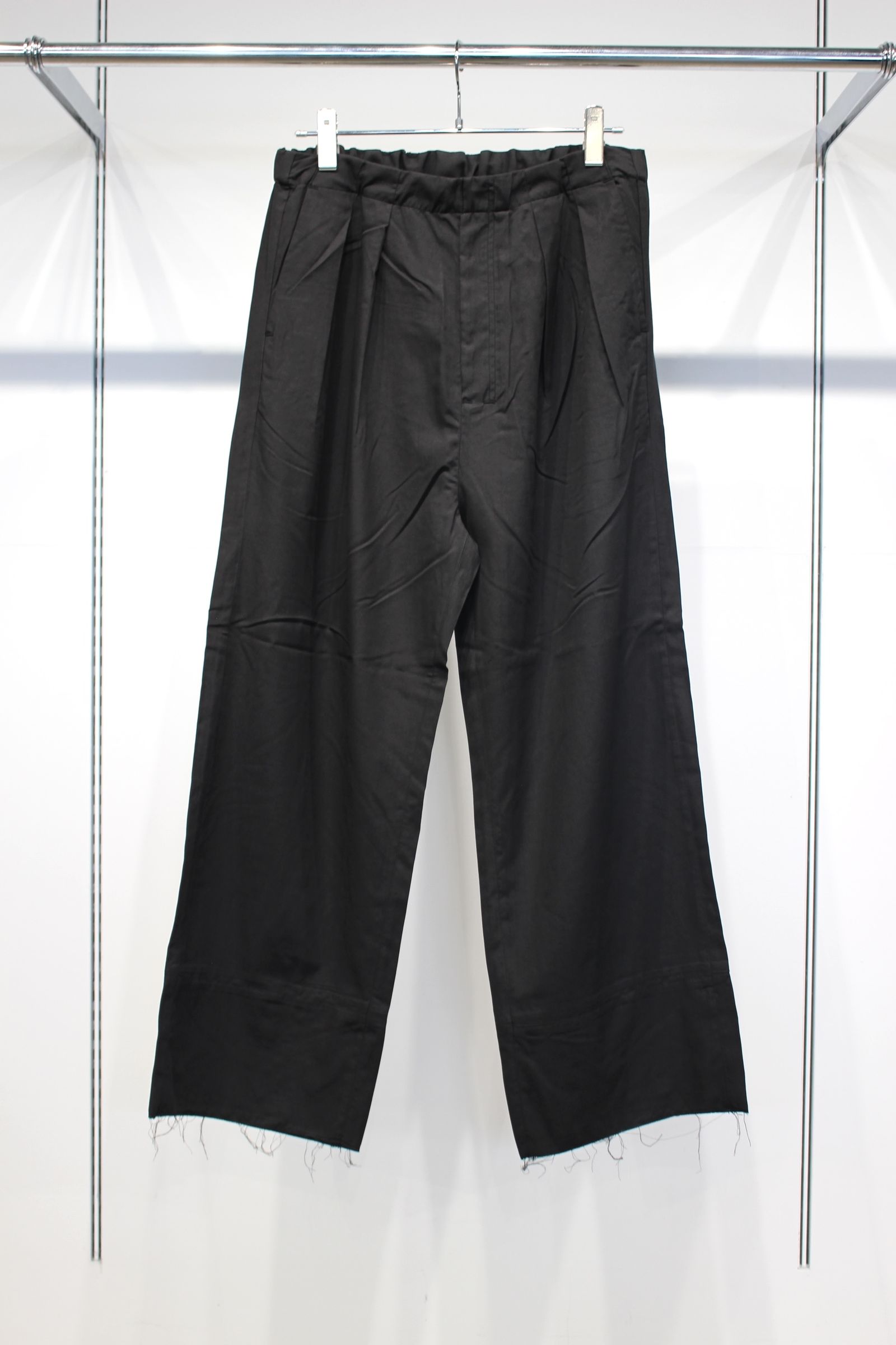 L/C TUCK EASY PANTS | BLACK | イージーパンツ