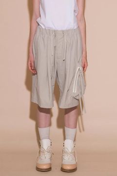 NYLON TAFFETA WIDE SHORT PANTS | LIGHT GRAY | ショーツ