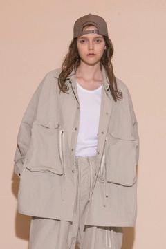 NYLON TAFFETA BIG RAGLAN SHIRT | LIGHT GRAY | シャツ