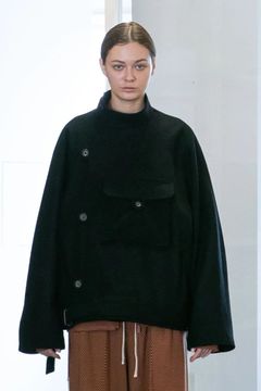 MELTON FABRIC MOTORCYCLE JACKET | BLACK | アウター