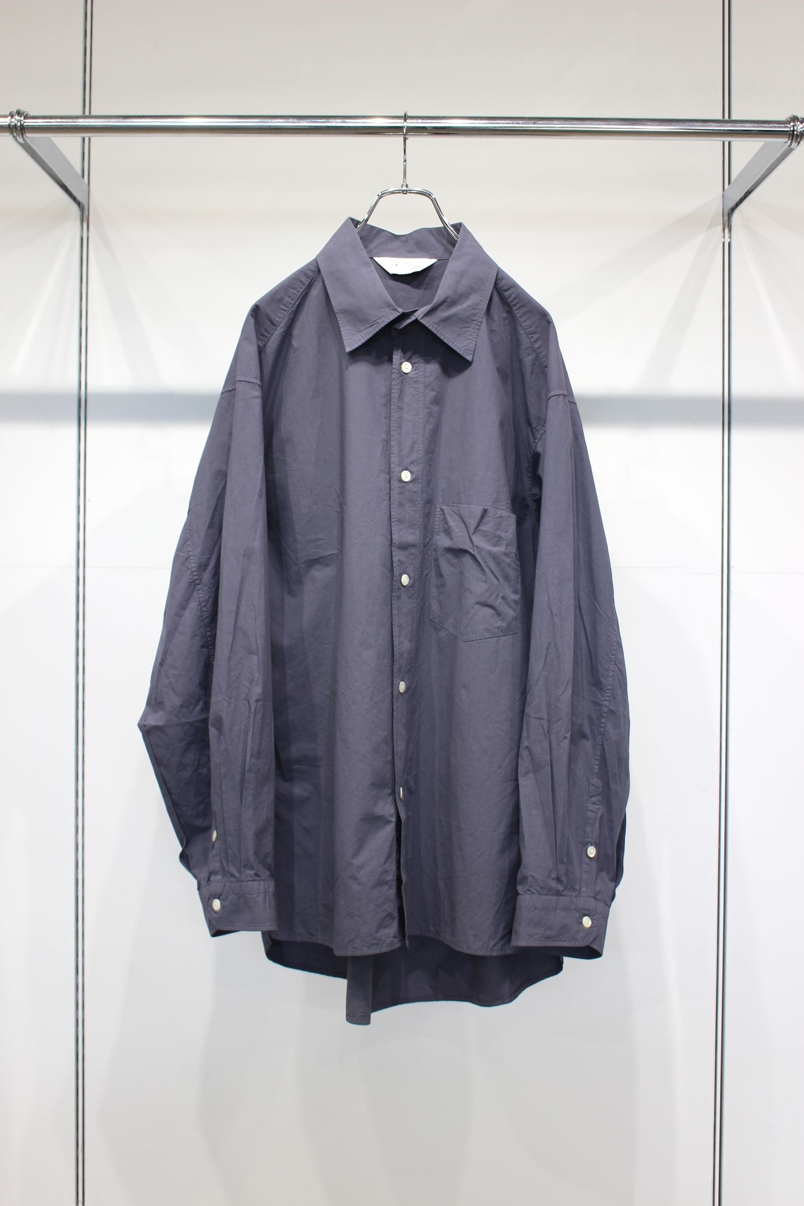 [ラスト1点] SHRINK OVER SHIRT | NAVY | シャツ
