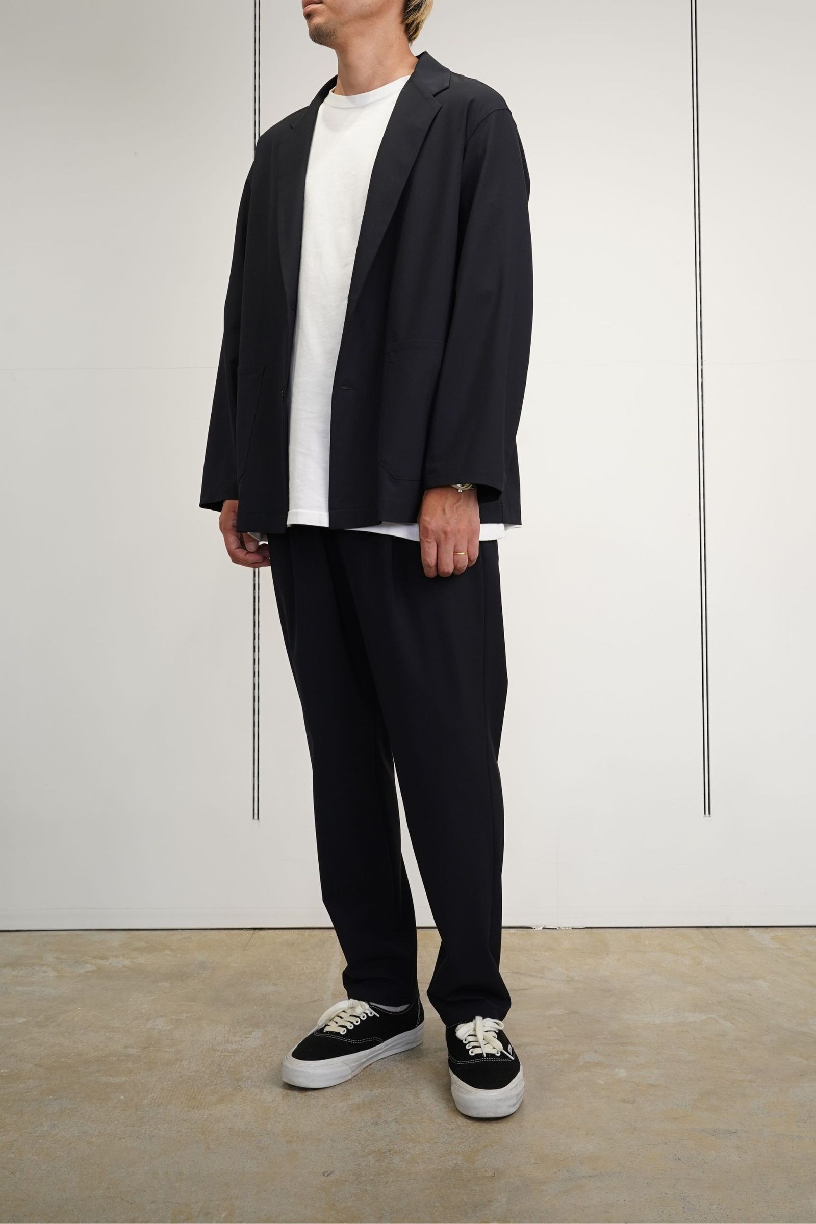 TAILORED JACKET & EASY TROUSERS (SET UP) | NAVY BLACK | テーラードセットアップ