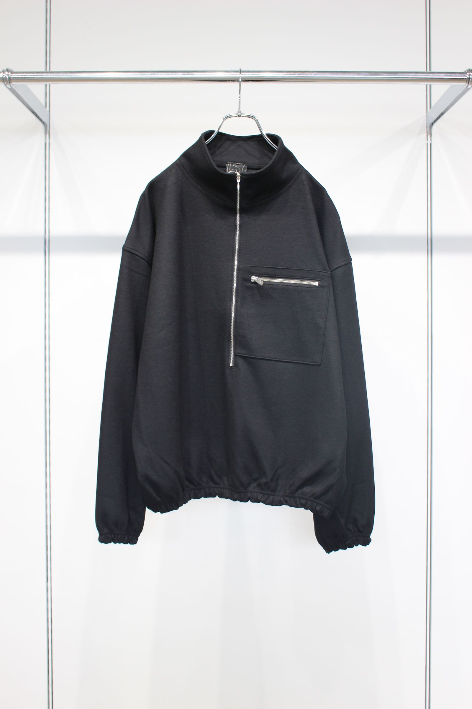 WIDE HALF ZIP | BLACK | ハーフジッププルオーバー