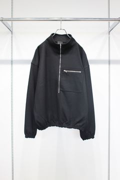 WIDE HALF ZIP | BLACK | ハーフジッププルオーバー