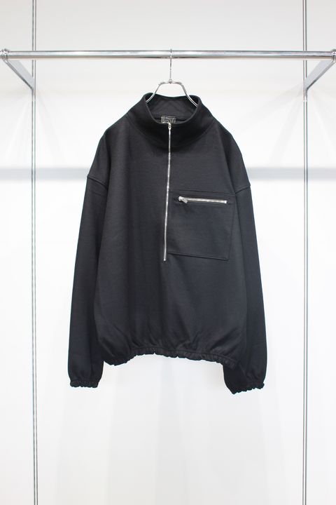 WIDE HALF ZIP | BLACK | ハーフジッププルオーバー