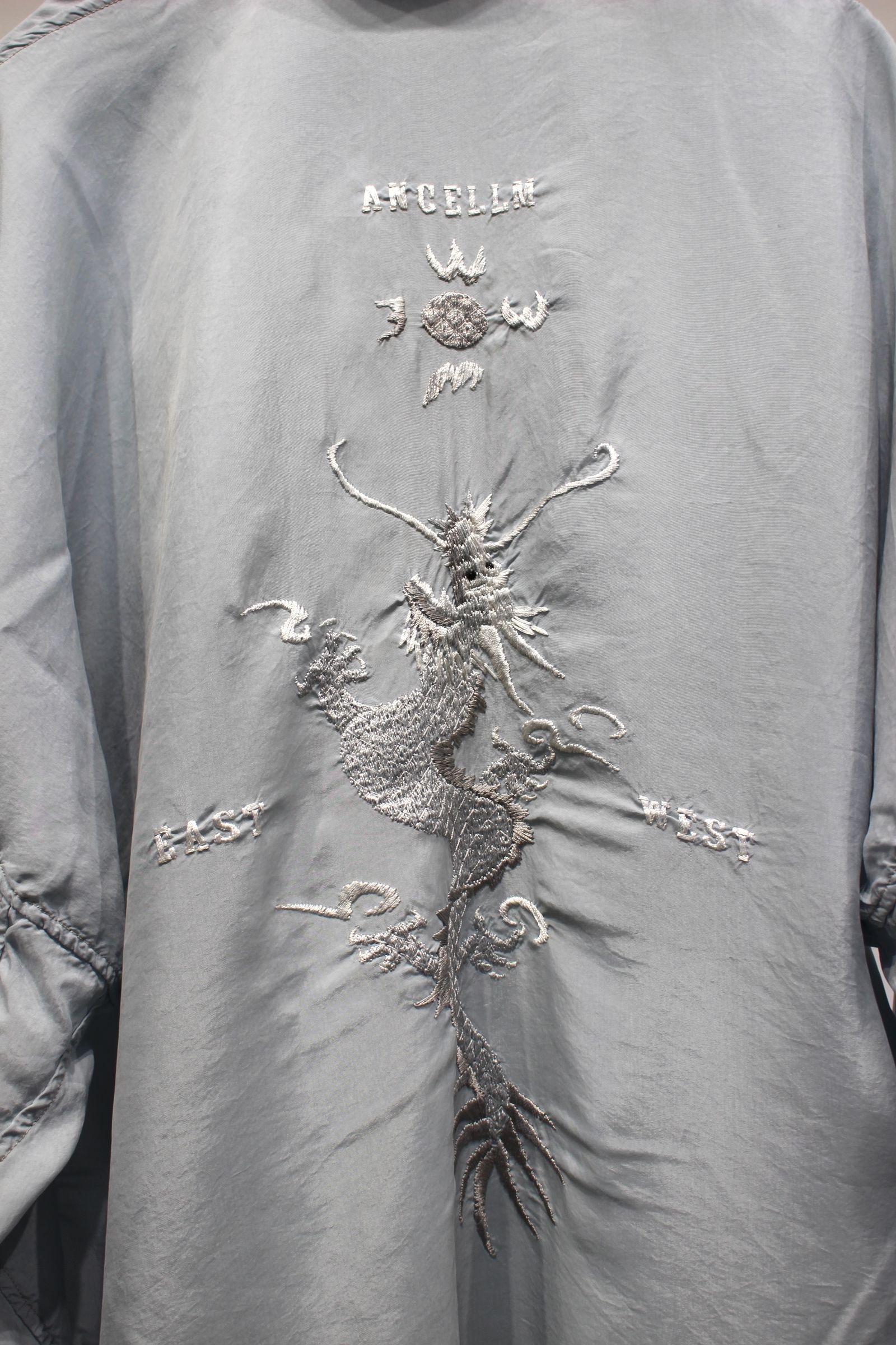 AGING EMBROIDERY SHIRT | SAX | シャツ
