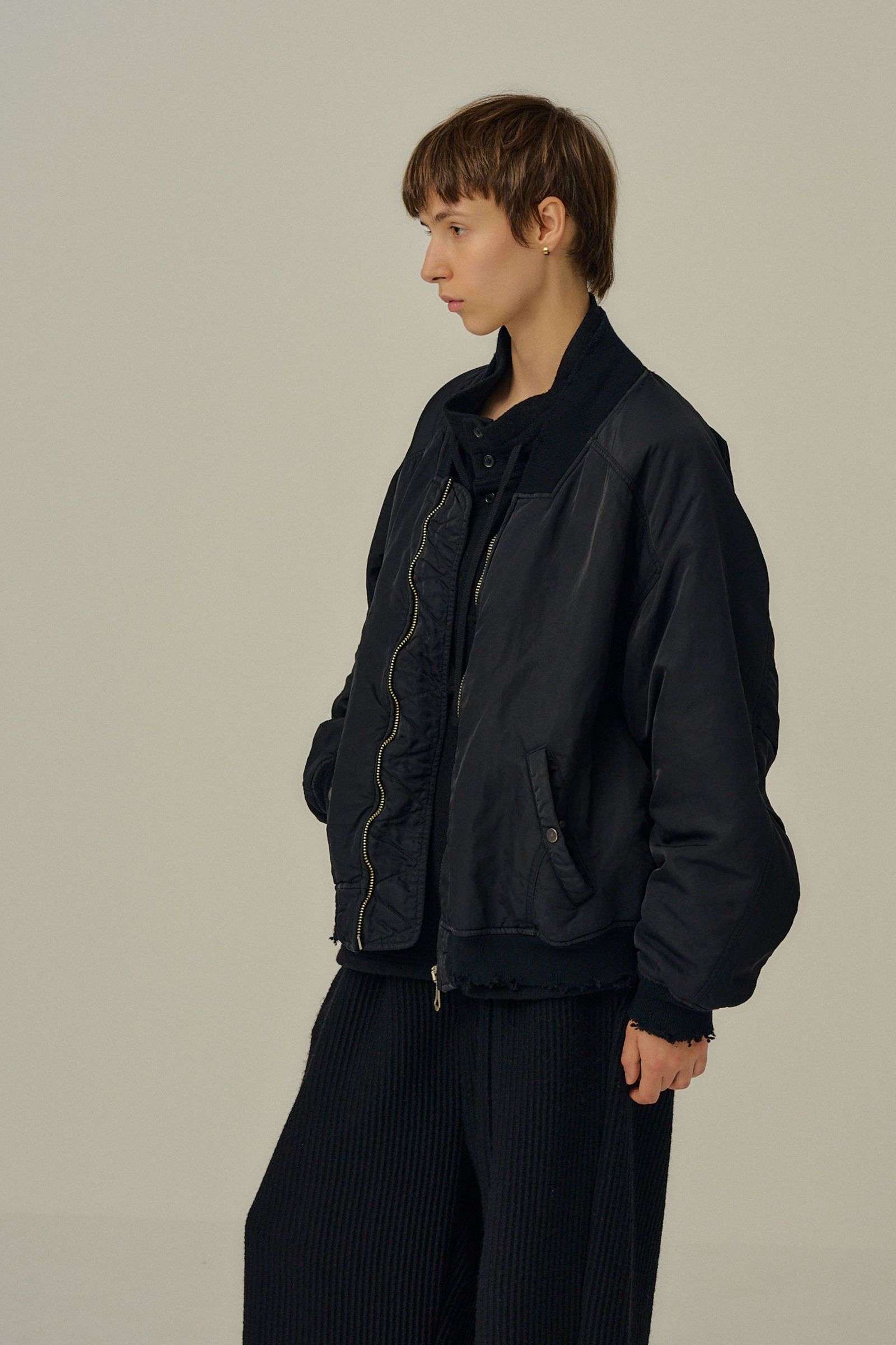 FADED BOMBER JACKET | BLACK | ボンバージャケット