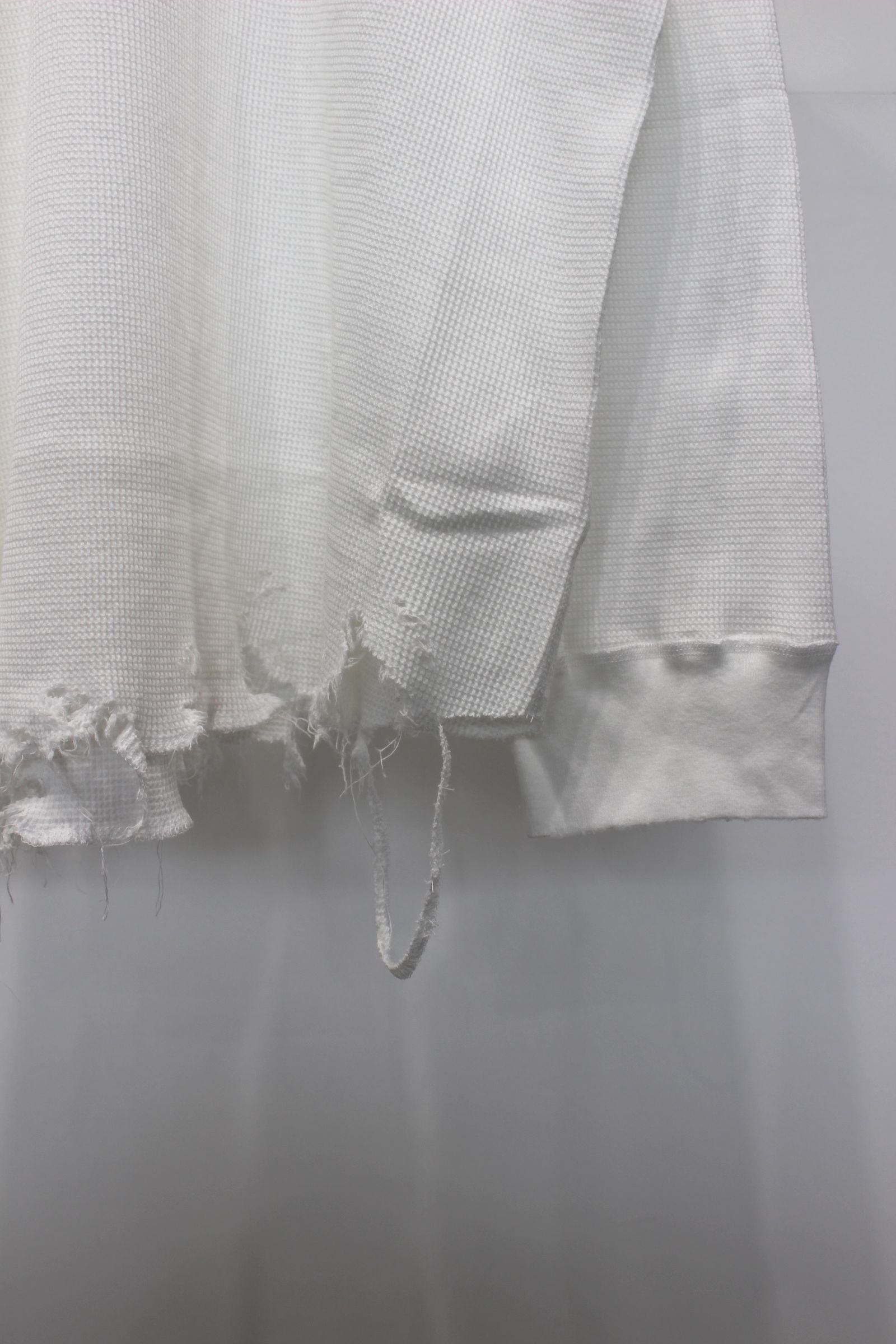 DAMAGE WAFFLE CREW LS | WHITE | カットソー