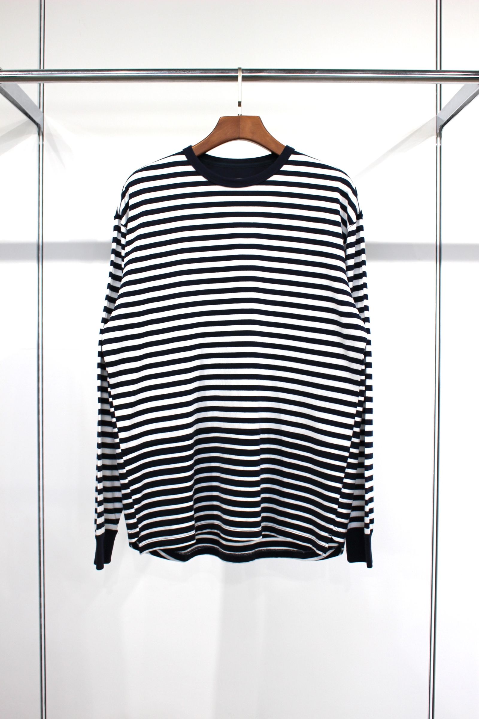 DOUBLE BORDER L/S TEE/WHITE-NAVY