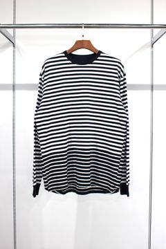 DOUBLE BORDER L/S TEE/WHITE-NAVY