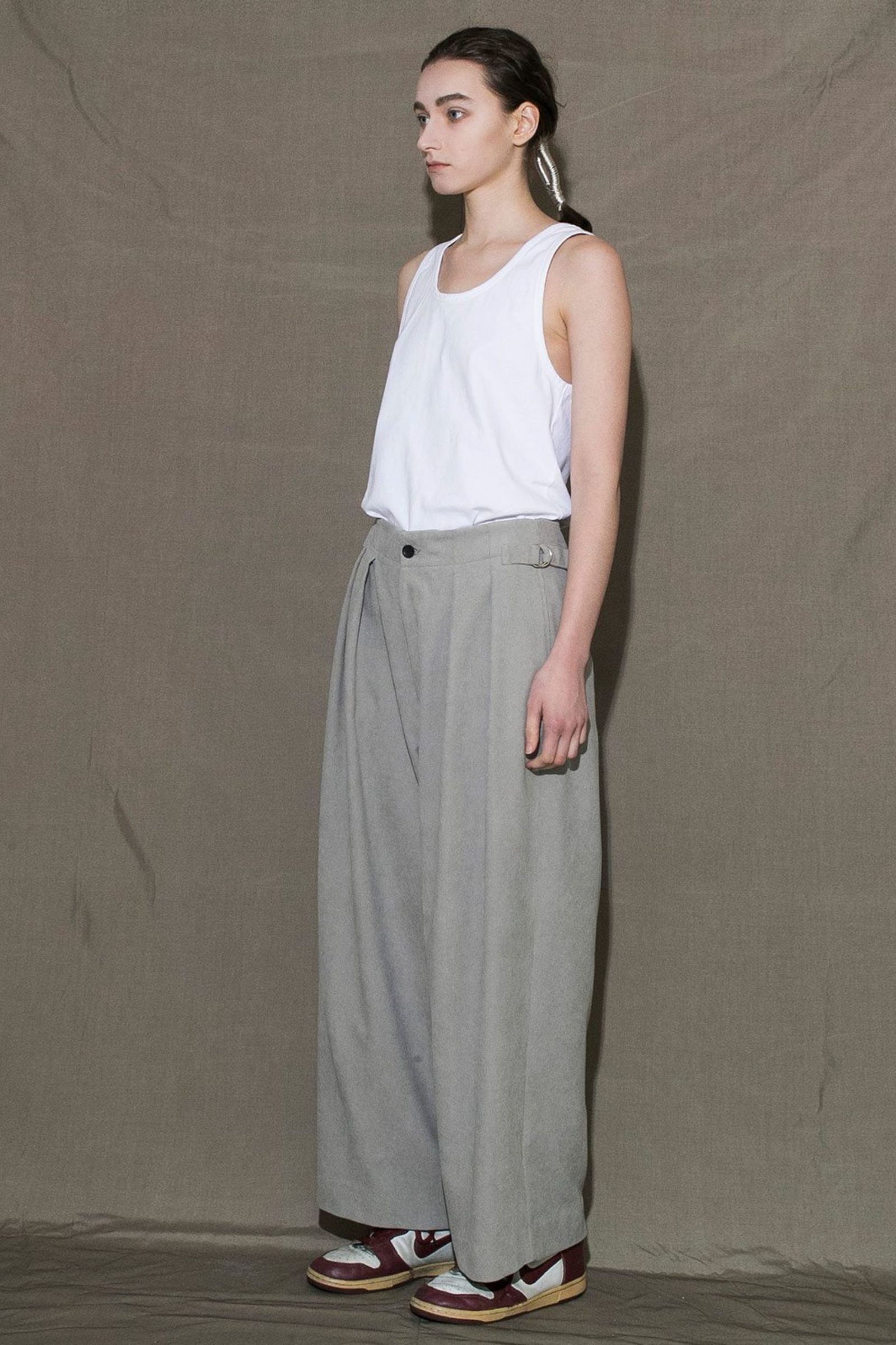 ACTIVE CORDUROY SIDE BELT WIDE PANTS | BEIGE | パンツ