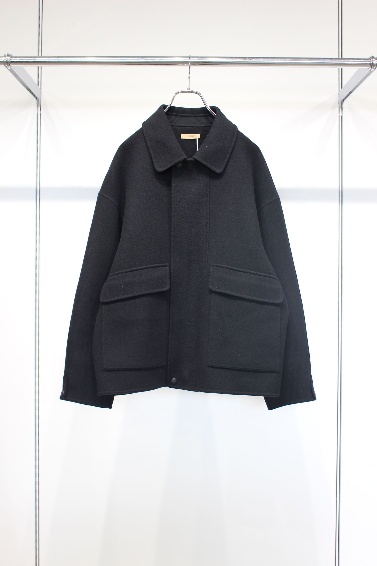 DOUBLE WEAVE WOOL BLOUSON | BLACK | ウールブルゾン