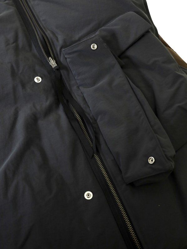 PUFFER VEST/ダウンベスト/ブラック-ブラウン