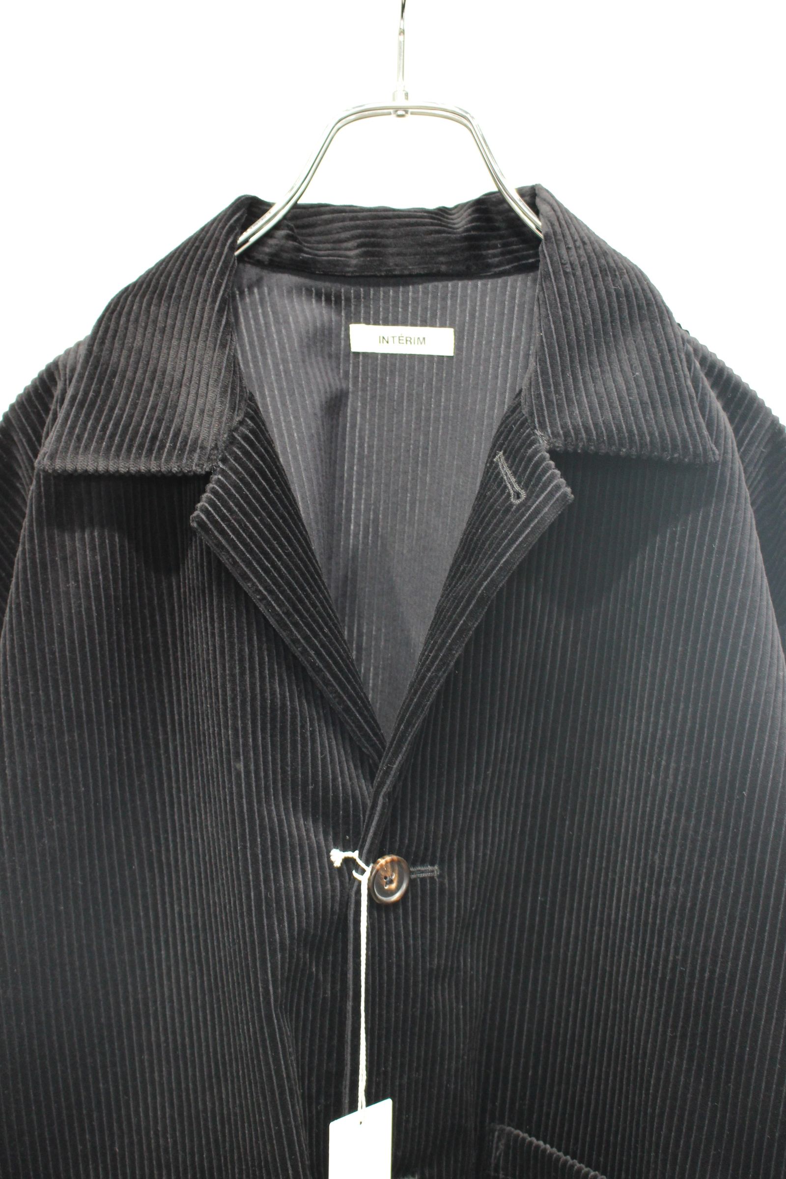 DEADSTOCK WIDE CORDUROY OPEN COLLAR OVER SHIRT JACKET | BLACK | コーデュロイジャケット