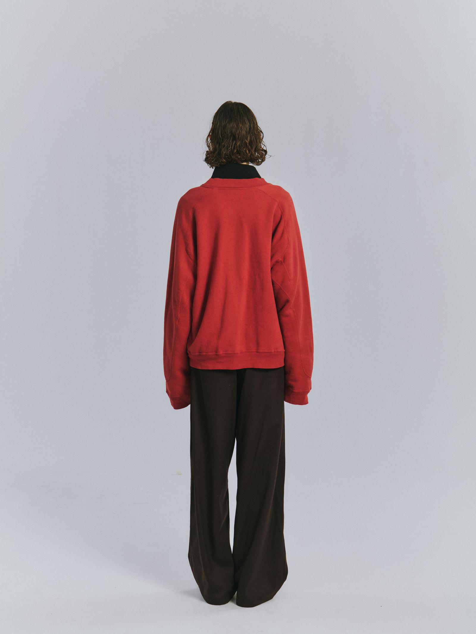 FLEECE-LINED SWEAT VERSITY SHIRT | RED | スウェット