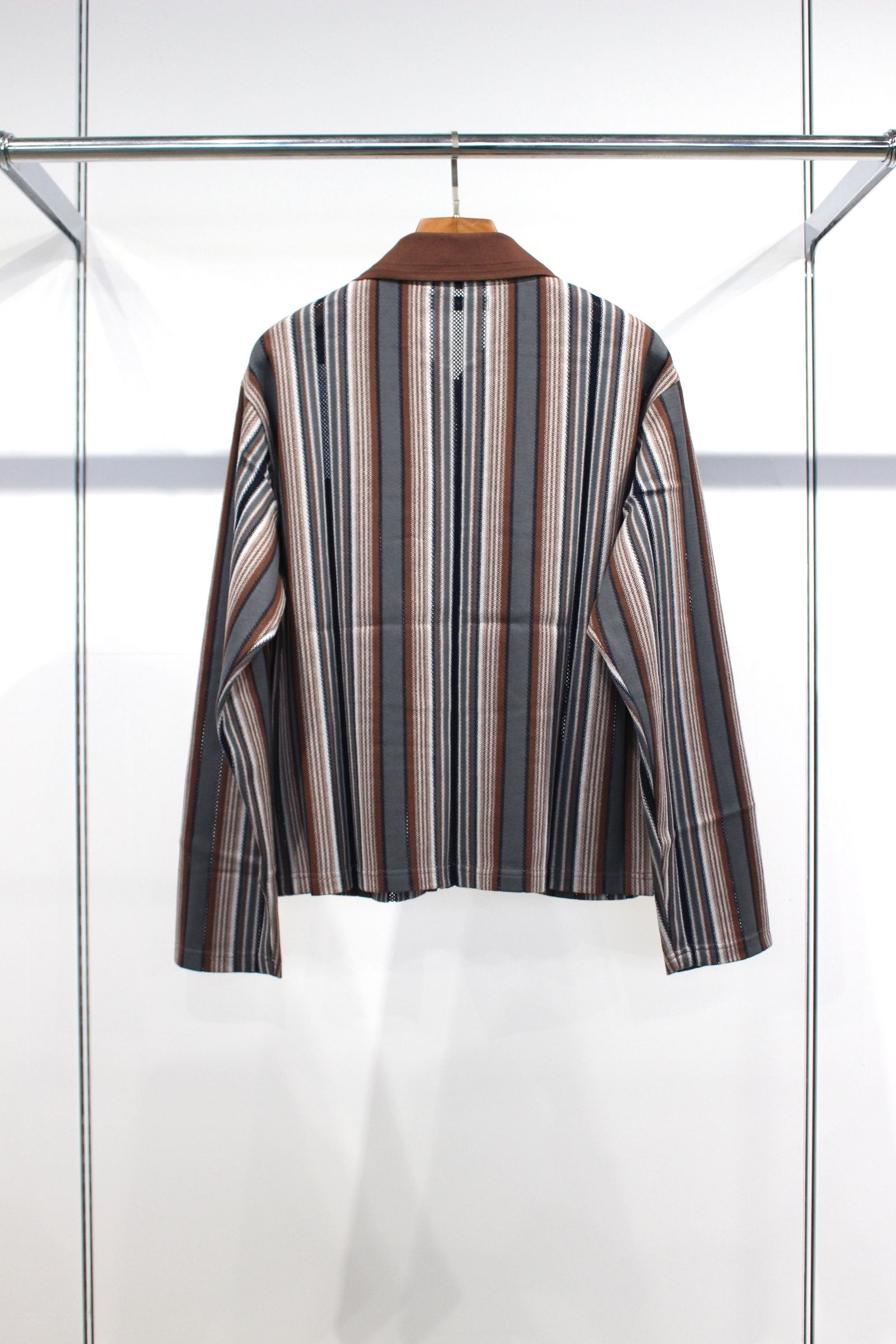 JieDa - STRIPE SHIRT CARDIGAN/シャツカーディガン/ブラウン | NapsNote