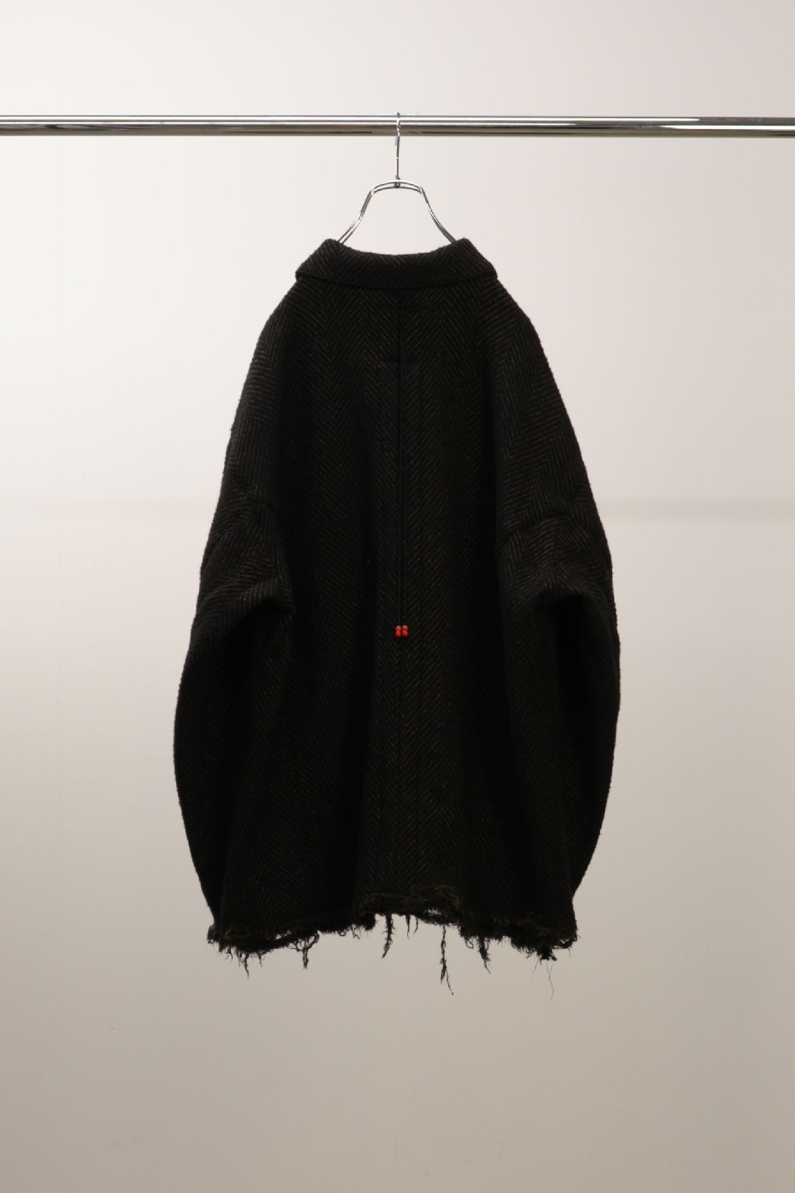 [ラスト1点] DAMAGE WOOL HERRINGBONE COVER ALL | BROWN×BLACK | カバーオール