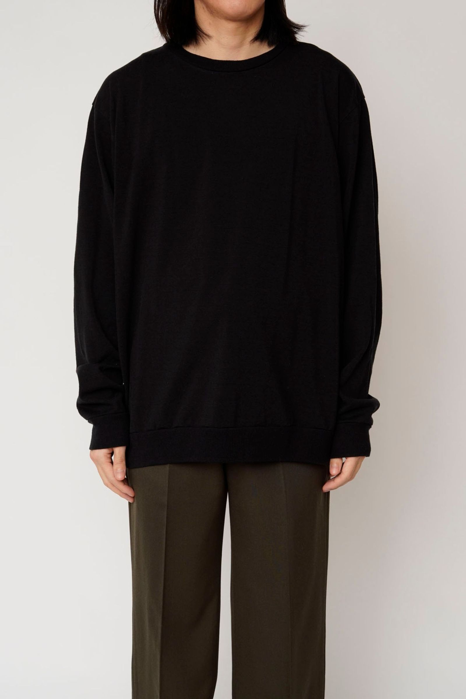 [ラスト1点] WOOL CREW NECK SWEAT SHIRT | BLACK | カットソー