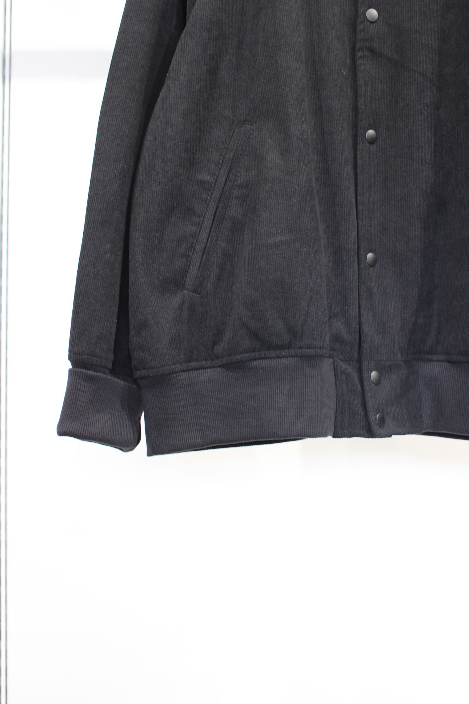 TRICOT CORDUROY VARSITY JACKET/BLACK