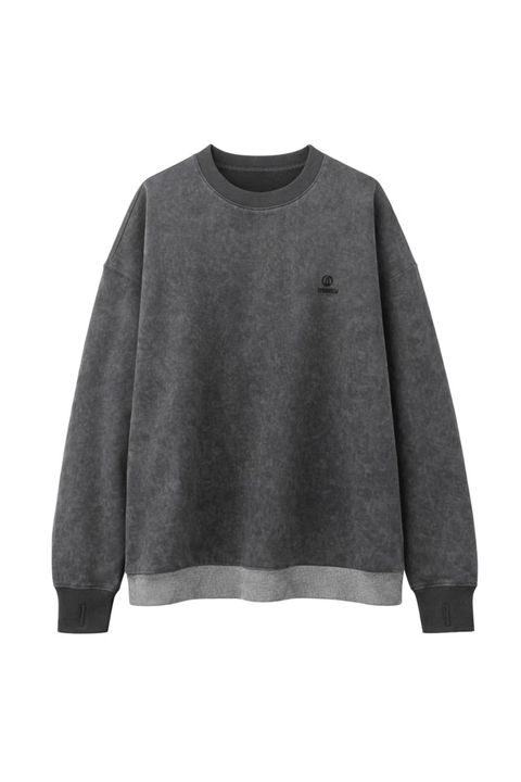 Batik-Dyed Thermal Layered Split Raglan Pullover | CHARCOAL | レイヤードスウェット