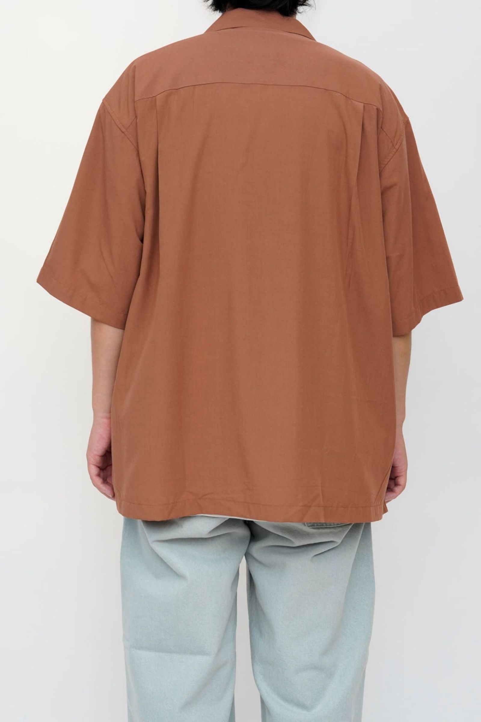 OPEN COLLOR S/S SHIRTS | BROWN | シャツ