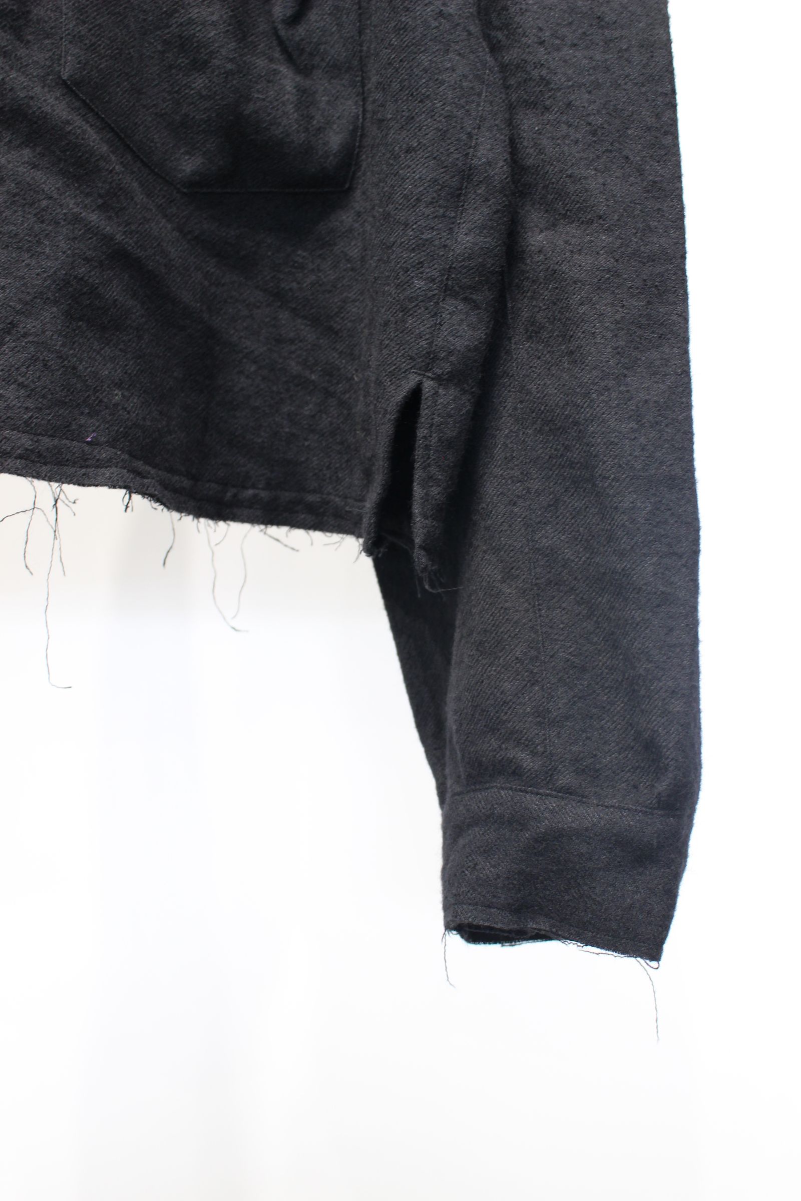 SHRINK WOOL SHORT ZIPUP SHIRT JACKET | BLACK | ショートジャケット
