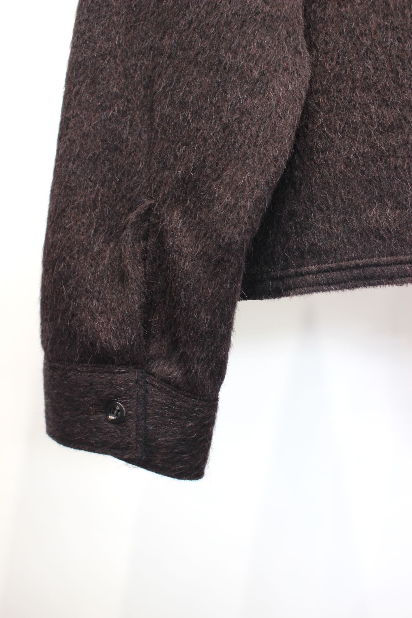 SHAGGY ZIP UP SHIRT | BROWN | ジップアップシャツ