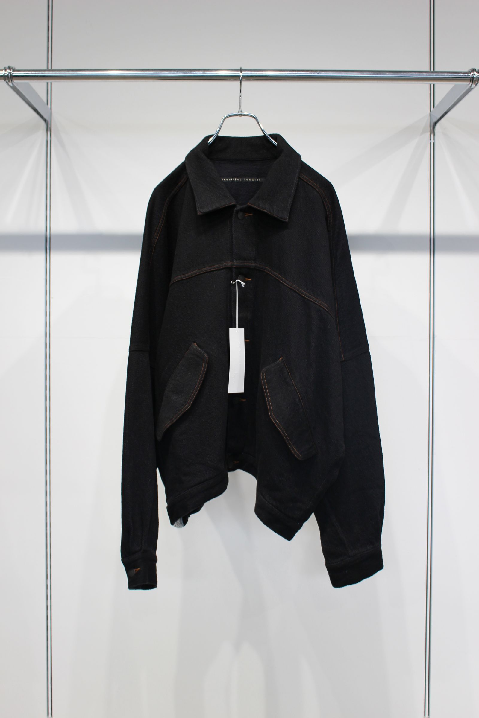 SOFT DENIM WIDE JACKET | BLACK | ソフトデニムジャケット