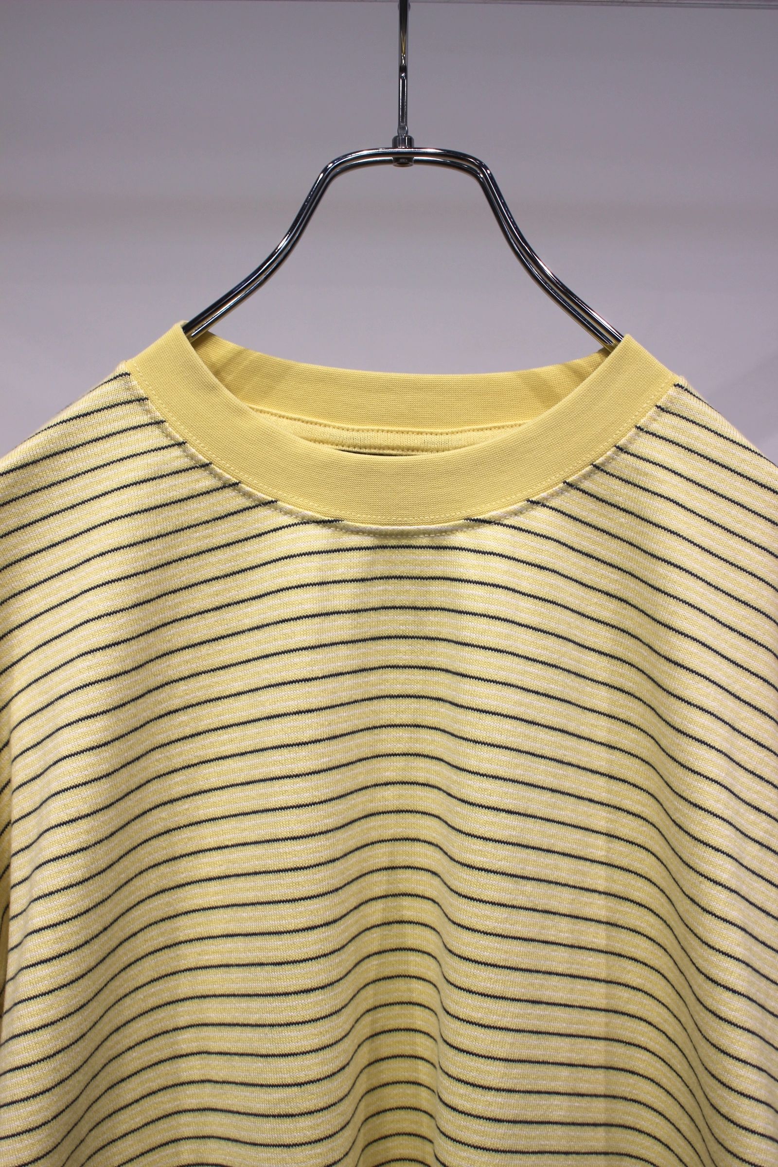 [ラスト1点] BORDER WIDE L/S T-SHIRT | YELLOW | カットソー