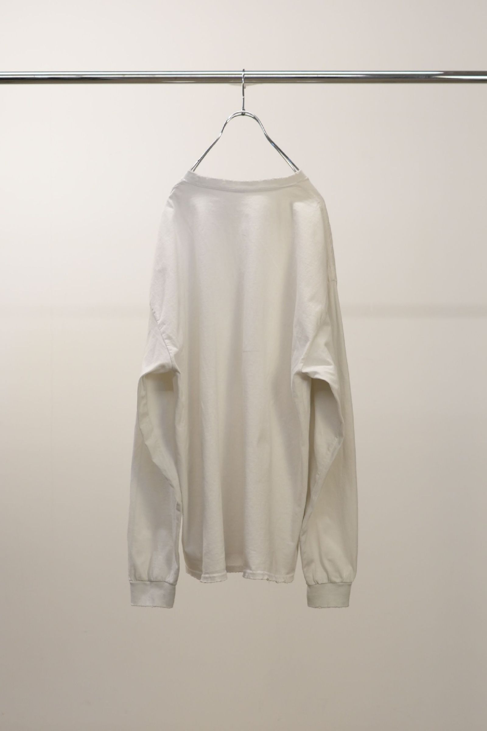 [ラスト1点] EMBROIDERY DYED LS T-SHIRT | WHITE | カットソー